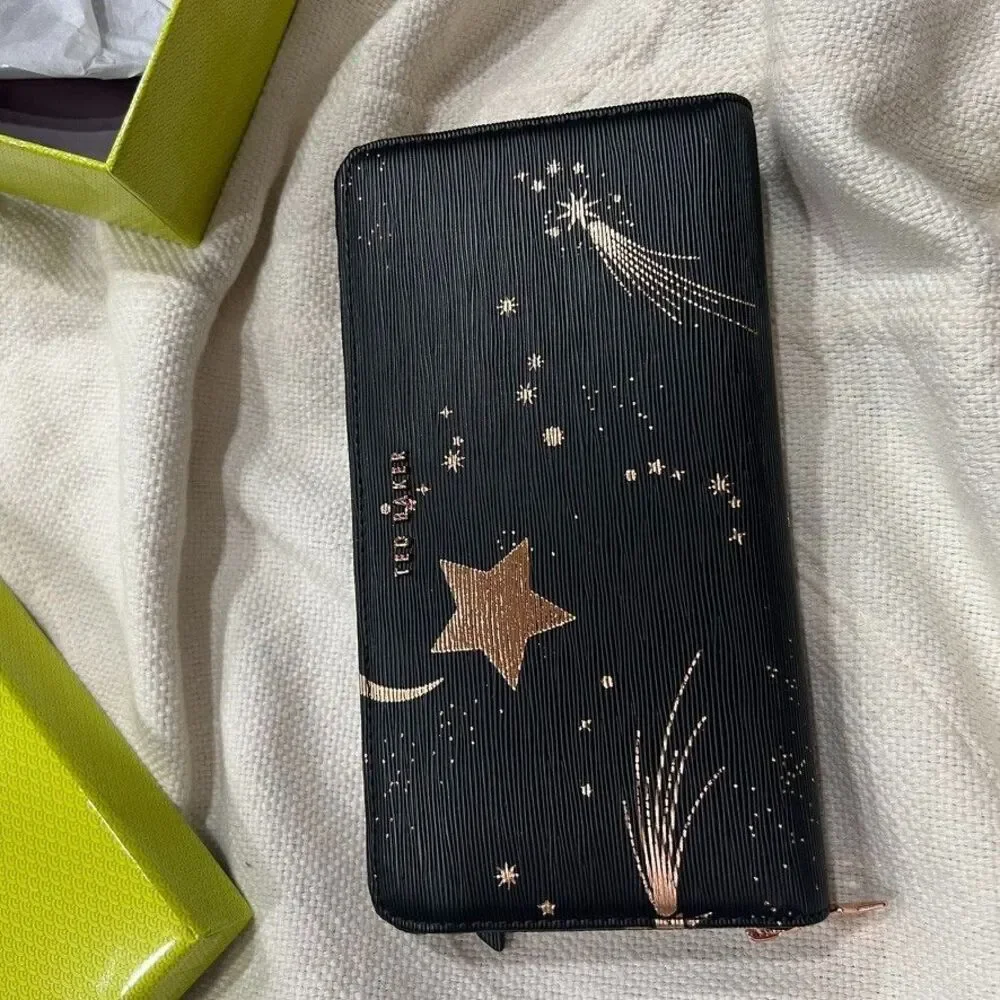 Ted Baker London Palome Moonstone Zip Wallet Star Moon Celestial NEW